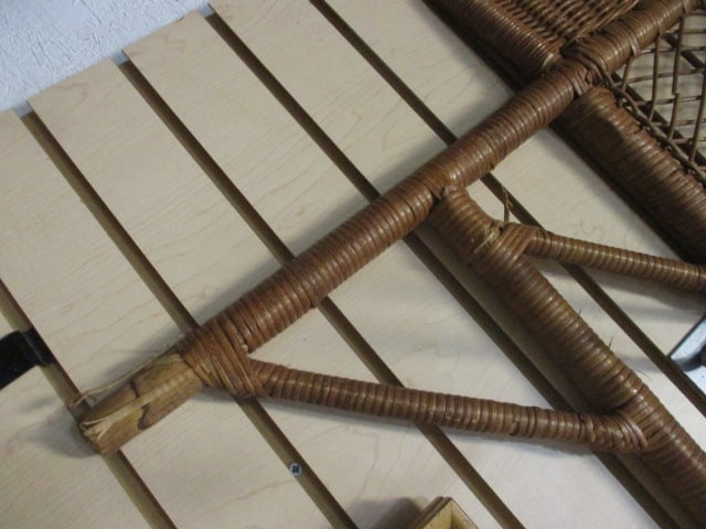 Vintage Wicker Large Twin Size Headboard - 5