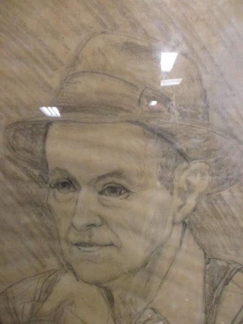 Vintage Framed Portrait Drawing - Signed "JWC" - 2