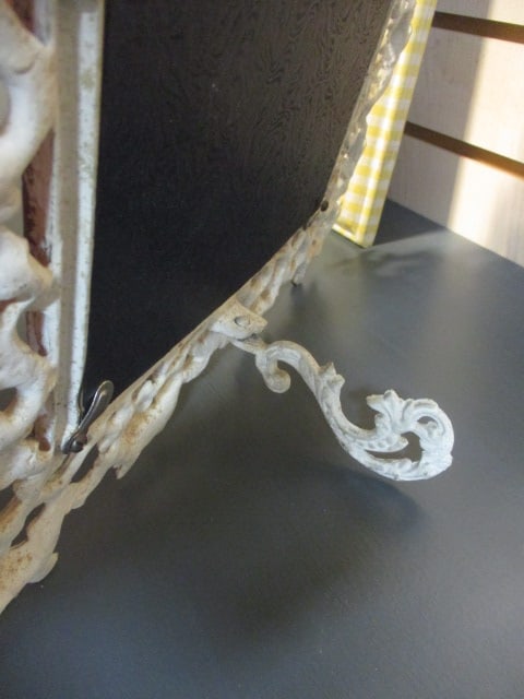Vintage White Wrought Iron Dresser Mirror - 4