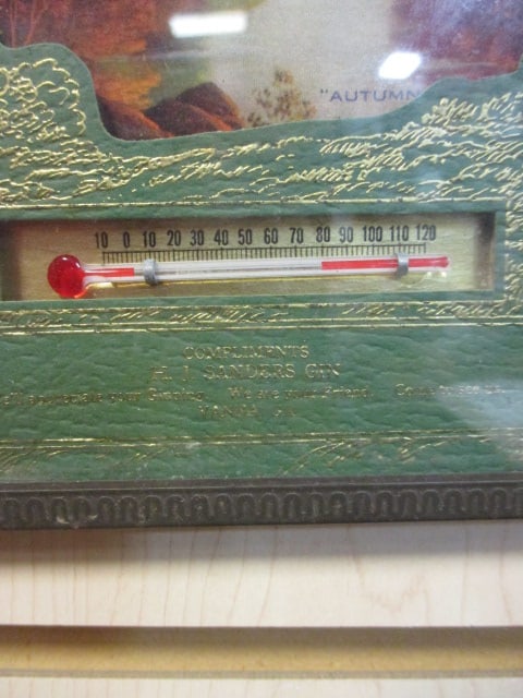 Vintage Framed Advertising Picture and Thermometer - 3