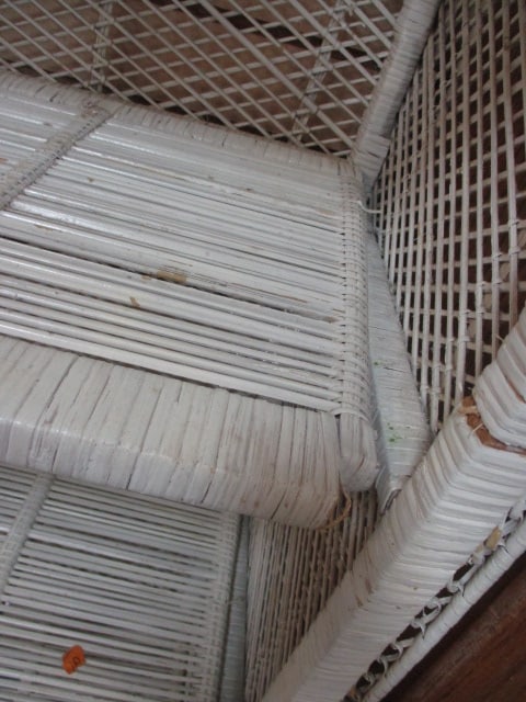 Vintage 5-Shelf White Wicker Rattan Etagere - 2