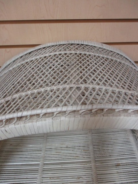 Vintage 5-Shelf White Wicker Rattan Etagere - 3