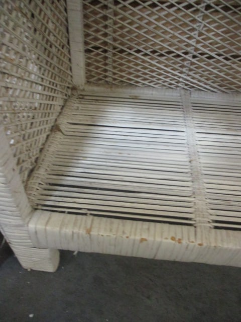 Vintage 5-Shelf White Wicker Rattan Etagere - 4