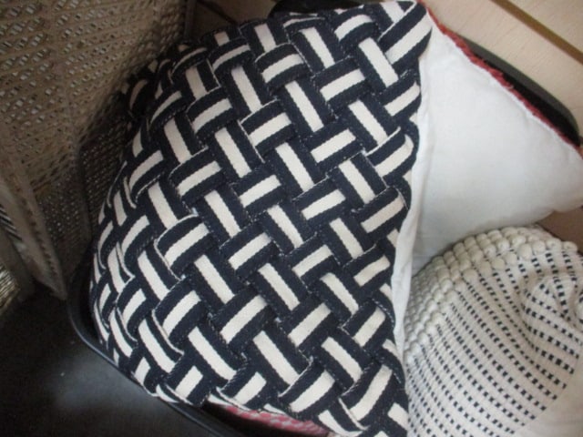 Lot of Throw Pillows in Plastic Storage Container - 2