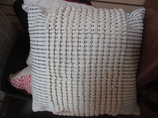Lot of Throw Pillows in Plastic Storage Container - 3