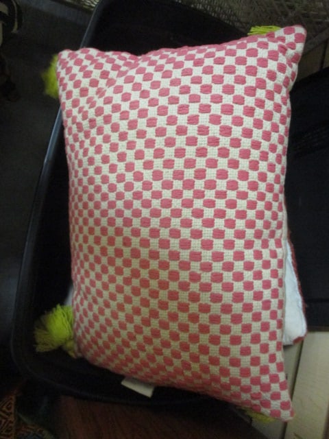 Lot of Throw Pillows in Plastic Storage Container - 4