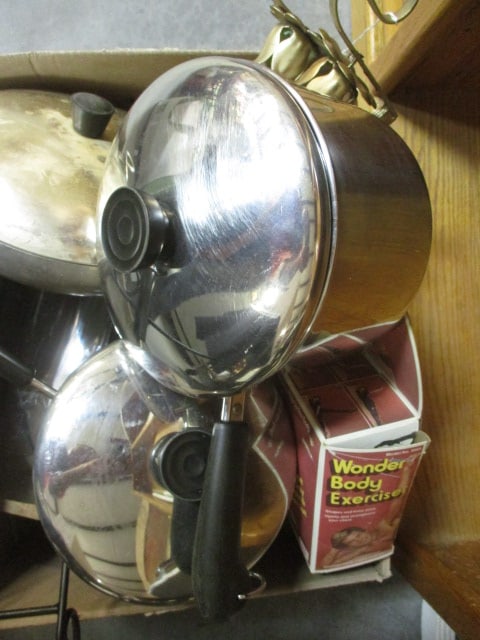 Lot of Revere Ware Pots, Tacuco Wear-Ever Aluminum Pot, Silverplated Bowls - 2