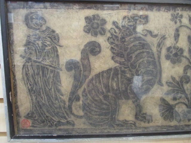 Vintage Framed Chinese Stone Relief Rubbings Artwork - 2