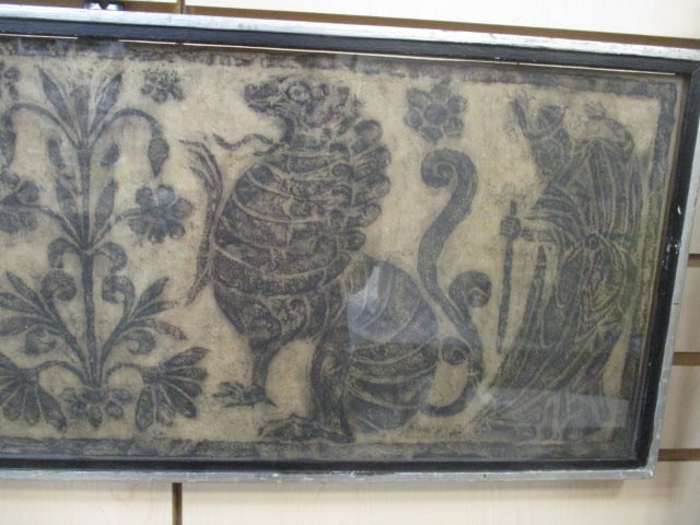 Vintage Framed Chinese Stone Relief Rubbings Artwork - 3
