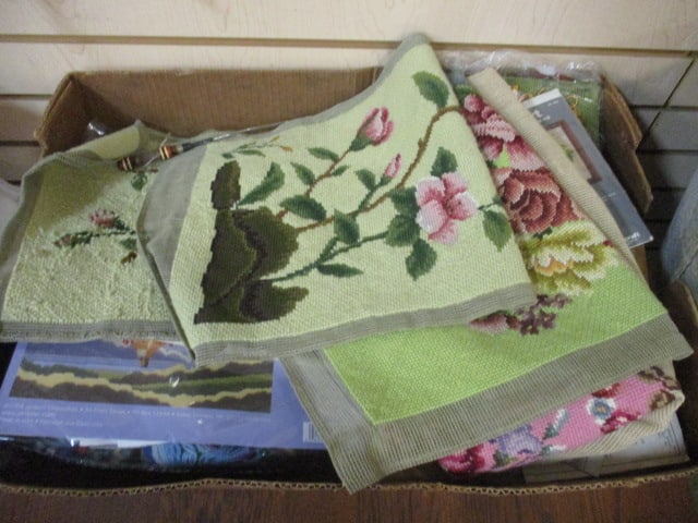 Lot of Vintage Needlepoint Kits and Completed Panels (1 of 8)