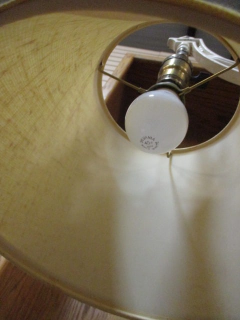 Vintage White Painted Wrought Iron Floor Lamp with Fabric Shade - 6