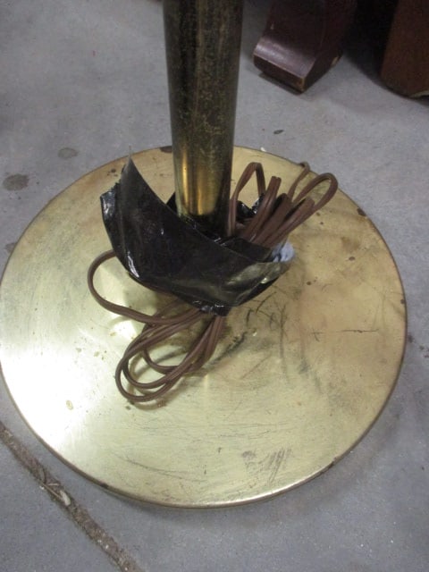 Vintage Brass Gooseneck Hanging Tulip Glass Shade Floor Lamp - 5