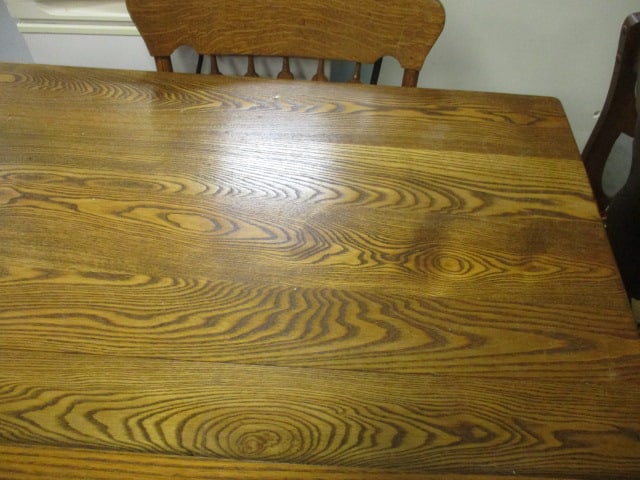 Solid Wood Dining Table with 3 Leaves and 8 Spindle Back Chairs - 2