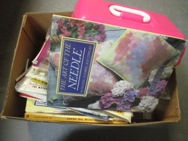 Lot of Needlework Kits, Books, and Supplies: see pictures and preview for selection and condition