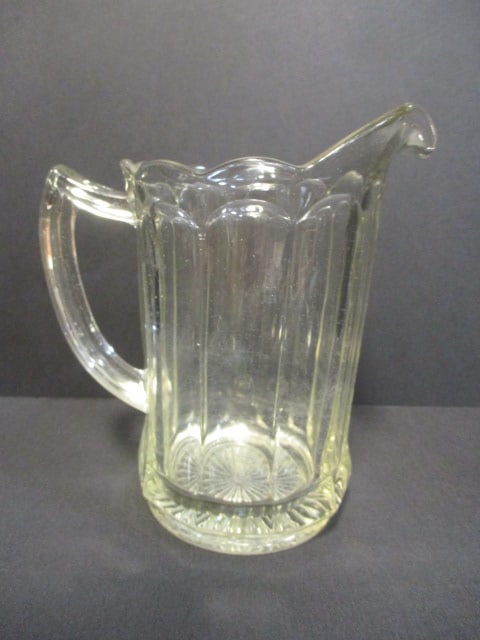 Vintage Imperial Glass "Pure Colonial" Clear Glass Pitcher: 7 3/4", fleabite
