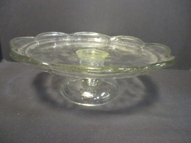Anchor Hocking "Savannah" Glass Pedestal Cake Plate: 12" x 4"