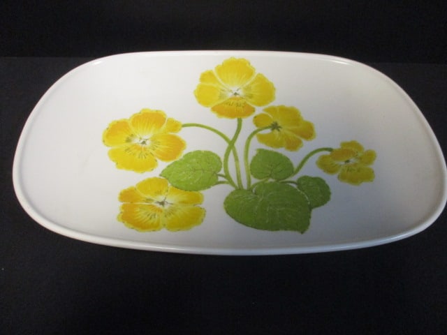 Retro Noritake Progression "Flower Time" China Platter - made in Japan: 13 1/4" x 9 1/4"