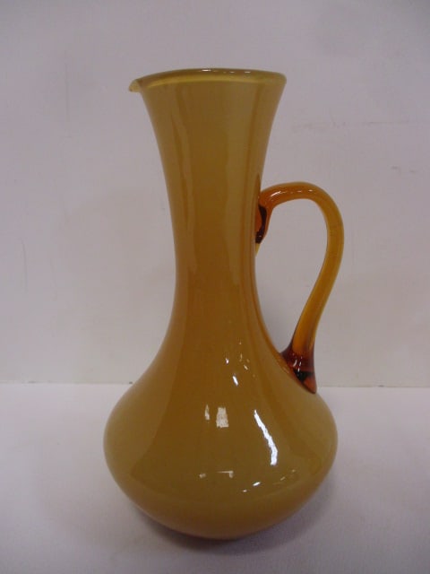 Mid-Century Modern Blenko Amberina Hand-Blown Glass Pitcher and - 5