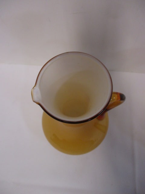Mid-Century Modern Blenko Amberina Hand-Blown Glass Pitcher and - 6