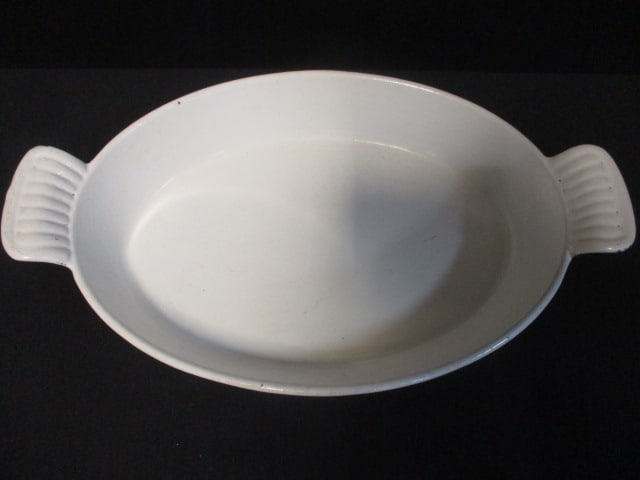 Vintage Enameled Flame Orange Au Gratin Dish - 2