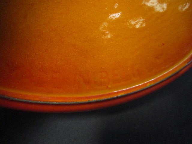 Vintage Enameled Flame Orange Au Gratin Dish - 4