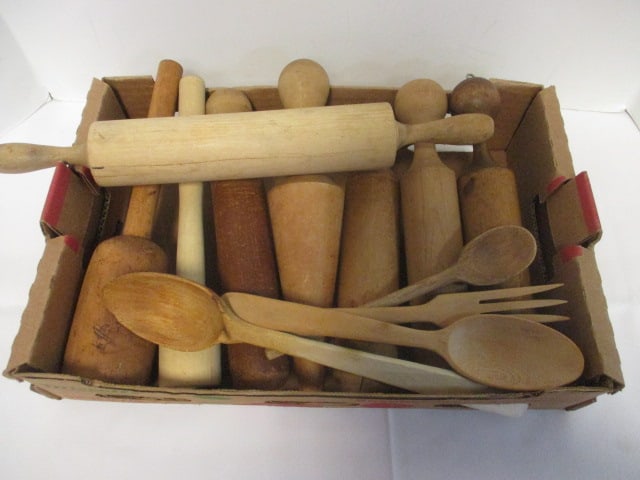 Collection of Vintage Wood Rolling Pins and Spoons (1 of 6)
