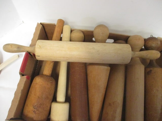 Collection of Vintage Wood Rolling Pins and Spoons - 4