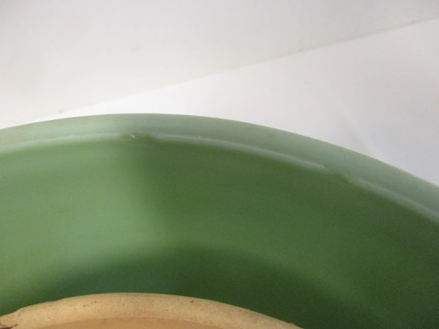 Vintage Anchor Hocking Fire King Green Mixing Bowl and McCoy Yellow Ware - 8