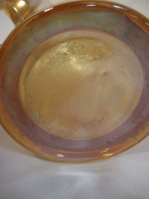 Vintage Jeannette Marigold Carnival Glass Pitcher and Tumbler Glasses - 5