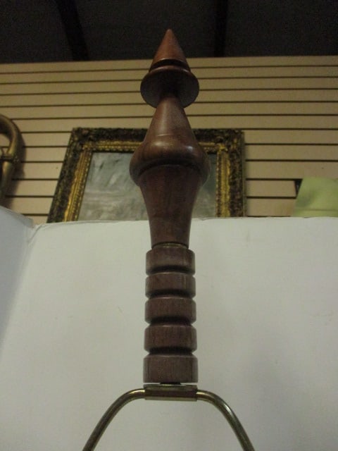 2 Mid-Century Modern Wood Table Lamps - 3