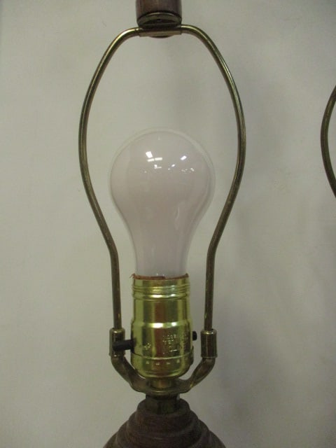 2 Mid-Century Modern Wood Table Lamps - 4