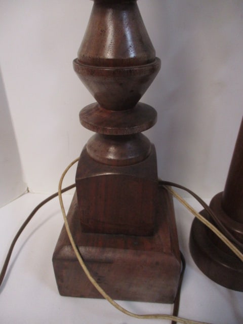 2 Mid-Century Modern Wood Table Lamps - 6