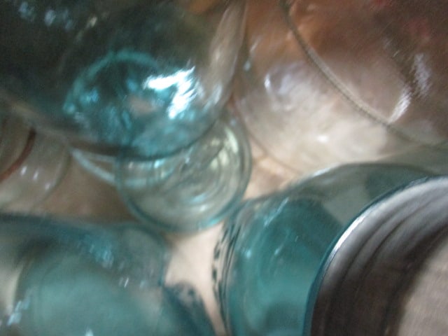 Lot of Vintage Mason Jars and Vintage Box of Wide Mouth Rubber Rings - 12