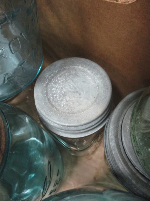 Lot of Vintage Mason Jars and Vintage Box of Wide Mouth Rubber Rings - 7