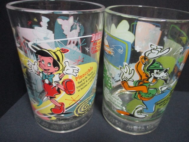 4 Walt Disney World Collector's Glasses, 2 J.Cleveland Glasses, Coca-Cola - 6
