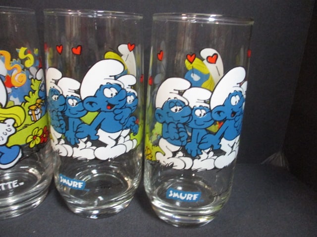 9 Retro 1982 "Smurf" Tumbler Glasses - 2