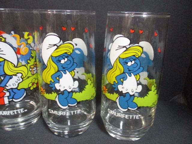 9 Retro 1982 "Smurf" Tumbler Glasses - 3