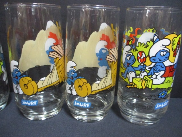 9 Retro 1982 "Smurf" Tumbler Glasses - 5