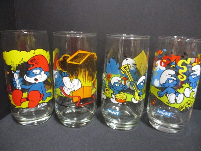 9 Retro 1982 "Smurf" Tumbler Glasses - 6