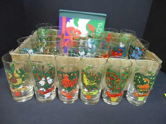 Collection of 23 Vintage Indiana Glass "12 Days of Christmas" Glasses and (1 of 10)