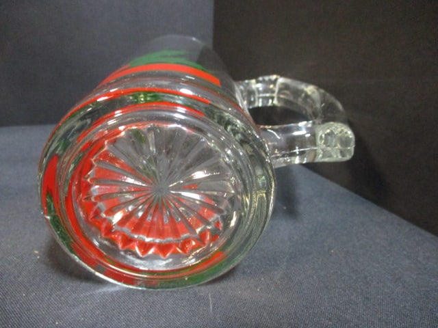 6 Vintage Libbey "Holly & Berries" Glass Beer Mugs - 4