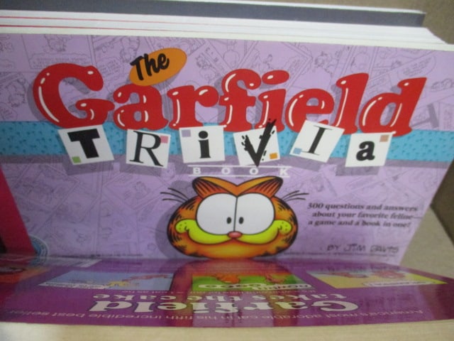 Garfield Lot - Softcover Books, 2 McDonald's Glass Cups, and Ceramic Trivet - 10