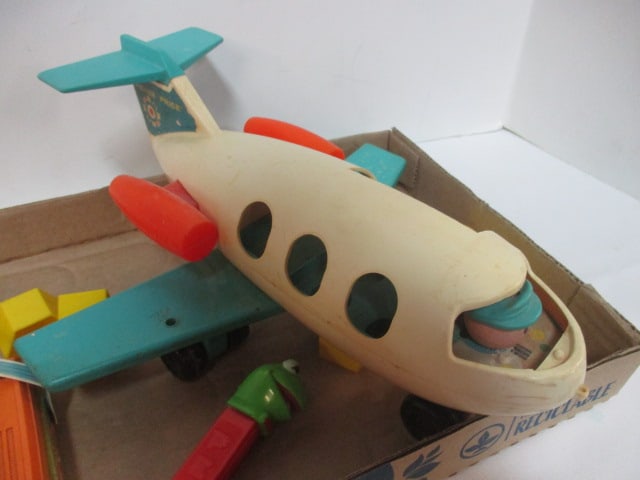Vintage Fisher-Price Airplane Toy and Music Box, Pez "Kermit the Frog" - 3