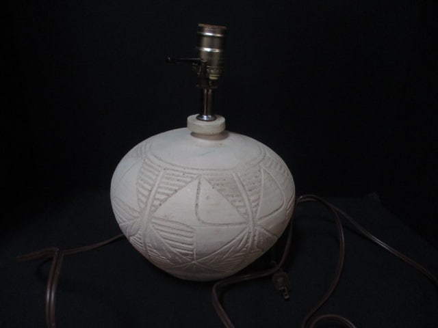 Southwest Style Etched Plaster Table Lamp (1 of 6)