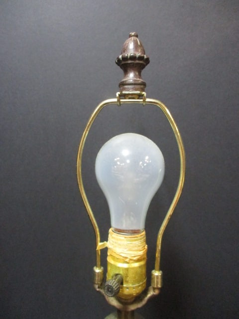 Vintage Milk Glass and Brass Table Lamp - 4