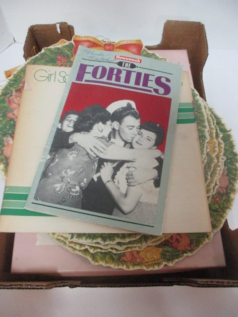 Vintage Stationary Set, Christmas Cut-Outs, and Booklets: see pictures and preview for selection and condition