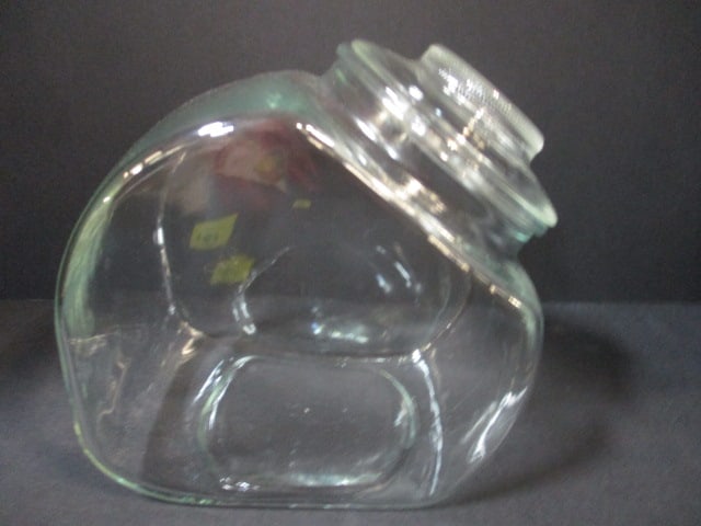 Slanted Glass Canister with Lid: 7"