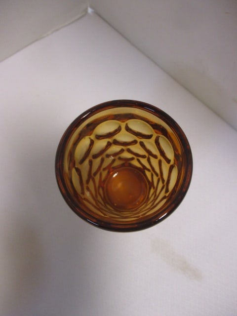 Vintage Hazel Atlas "Eldorado" Coin Dot Amber Glass Pitcher and Glass Set - 3