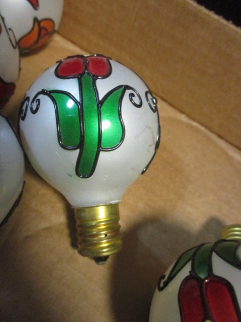 Collection of 12 Hand-Painted Decorative Light Bulbs - 3