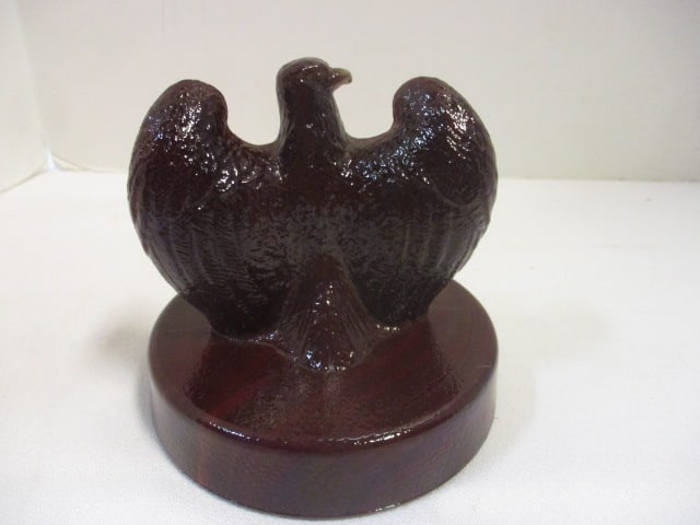 Fenton "1776-1976 American Bicentennial Eagle" Red Slag Glass Paperweight - 2